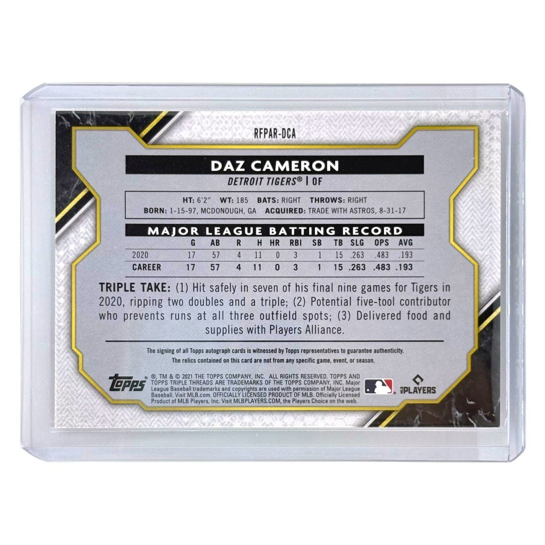 TOPPS MLBカード TRIPLE THREADS DAZ CAMERON DETROIT TIGERS /50 #RFPAR-DCA 中古 IT1