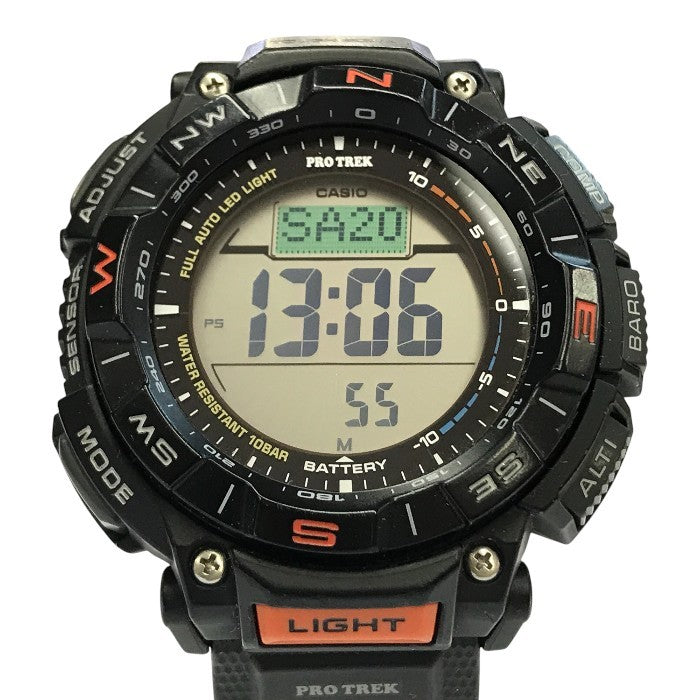 CASIO PRO TREK プロトレック Climber Line 腕時計 メンズ デジタル タフソーラー アウトドア 登山 コンパス ブラック PRG-340-1JF 中古 T1