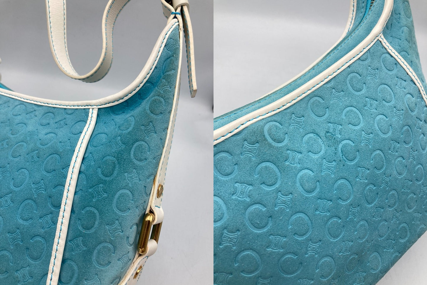 CELINE セリーヌ Cマカダム スエード ショルダーバッグ 中古 D4