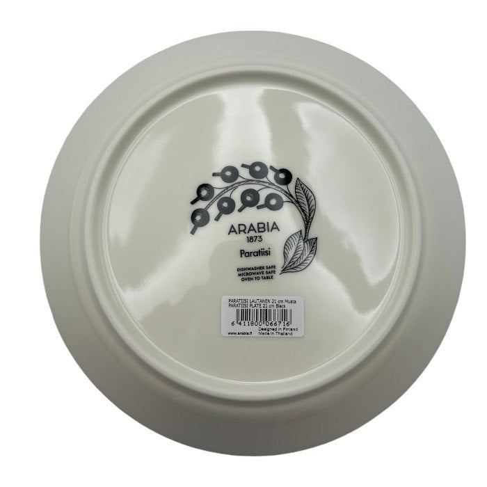 未使用品 iittala アラビア パラティッシ プレート 21cm イッタラ 皿 洋食器 ブラック 中古 W4