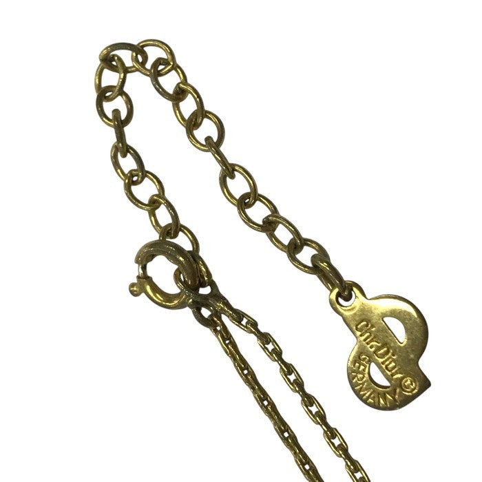 Christian Dior クリスチャンディオール ネックレス レディース 40cm ロゴ ヴィンテージ ペンダント ゴールドカラー 中古 T1