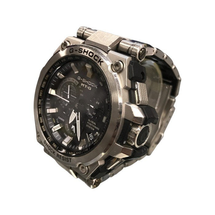 CASIO G-SHOCK MTG 腕時計 メンズ GPS ハイブリッド電波ソーラー タフソーラー アナログ シルバー/ブラック MTG-G1000D-1AJF 中古 T1