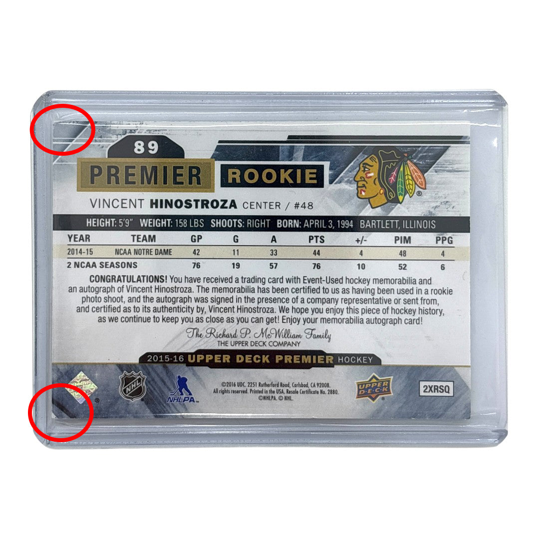 UPPER DECK NHLカード PREMIER VINCENT HINOSTROZA BLACKHAWKS /375 #89 中古 IT1
