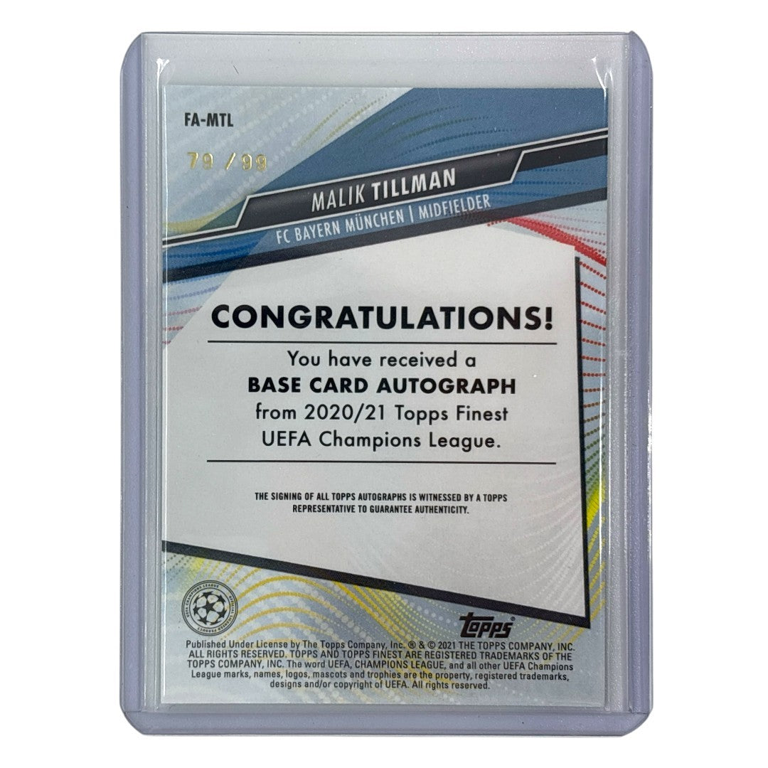 TOPPS サッカーカード FINEST MALIK TILLMAN BAYERN MUNCHEN 79/99 #FA-MTL 中古 IT1