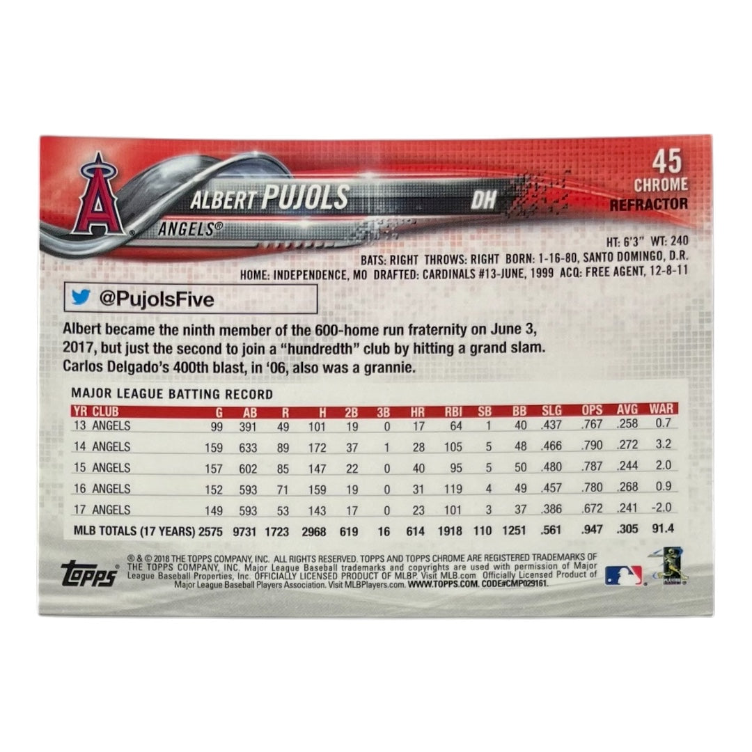 TOPPS MLBカード CHROME ALBERT PUJOLS ANGELS #45 中古 IT2