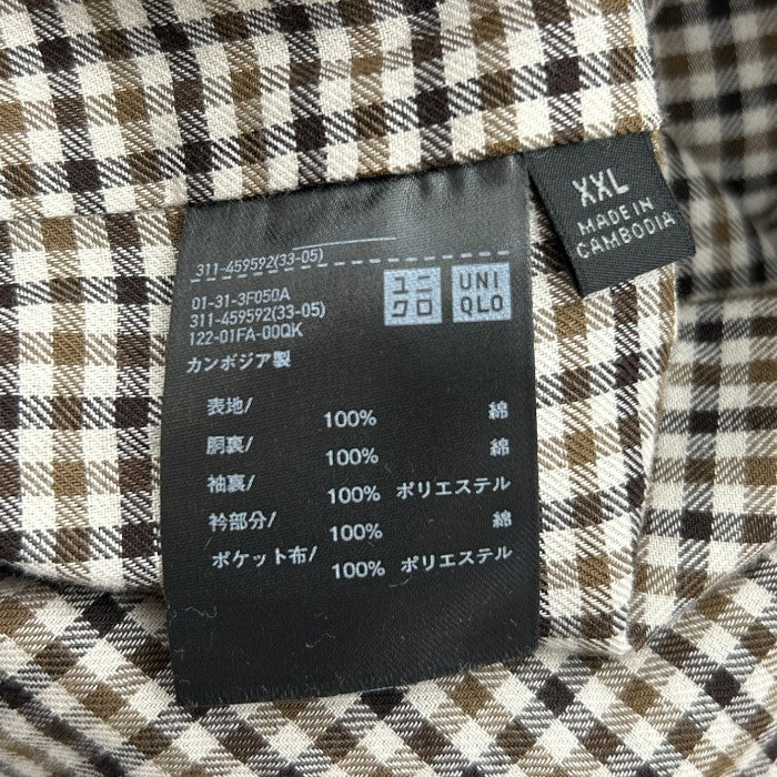 UNIQLO ユニクロ ユーティリティ ショート ブルゾン XXL ブラウン アウター メンズ 秋 冬 大きいサイズ ゆったり 中古 W4