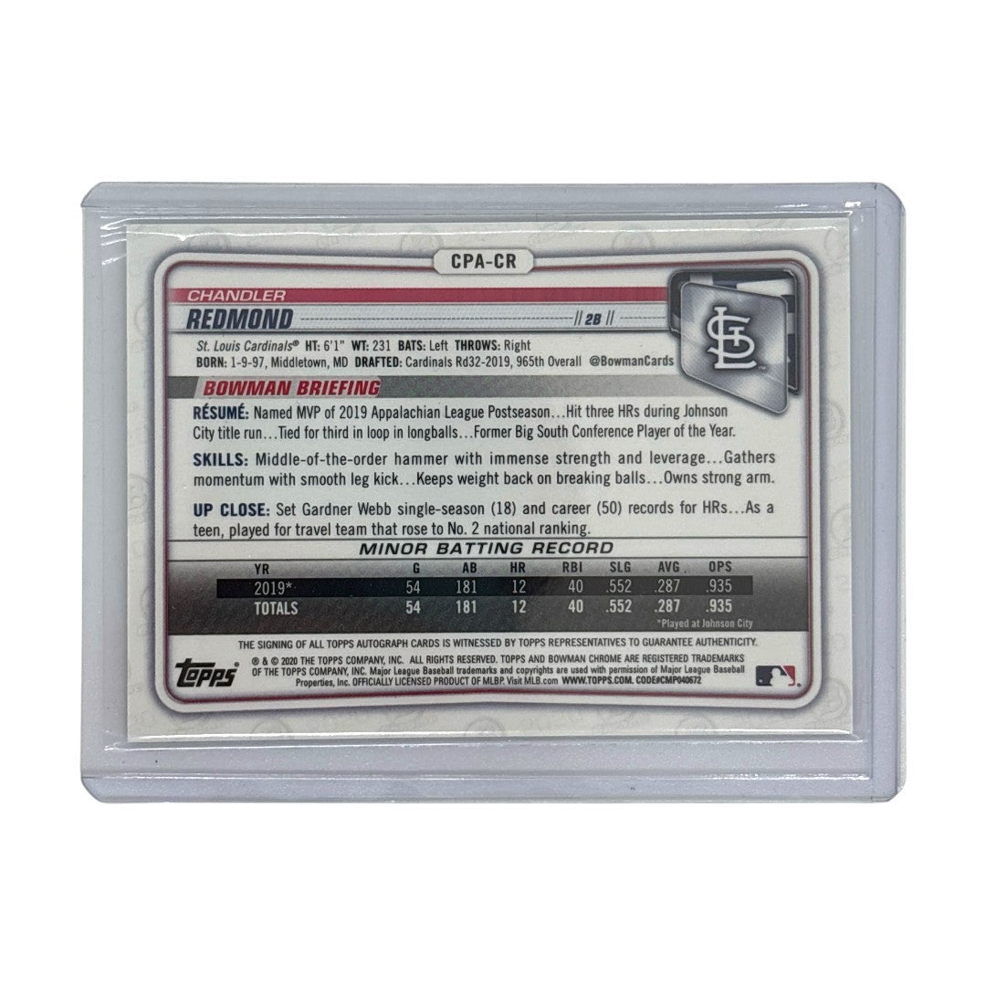 TOPPS MLBカード BOWMAN CHROME 1ST CHANDLER REDMOND ST. LOUIS CARDINALS 58/99 #CPA-CR 中古 IT1