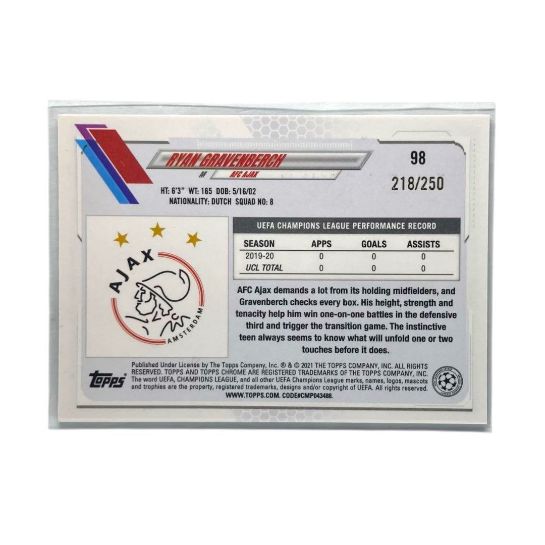 TOPPS サッカーカード CHROME RYAN GRAVENBERCH AJAX /250 #98 中古 IT2