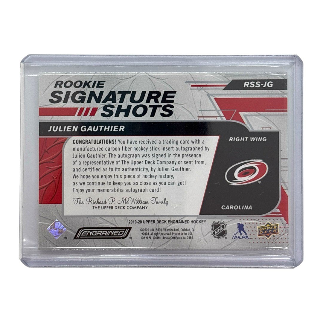 UPPER DECK NHLカード ENGRAINED JULIEN GAUTHIER CAROLINA 69/99 #RSS-JG 中古 IT1