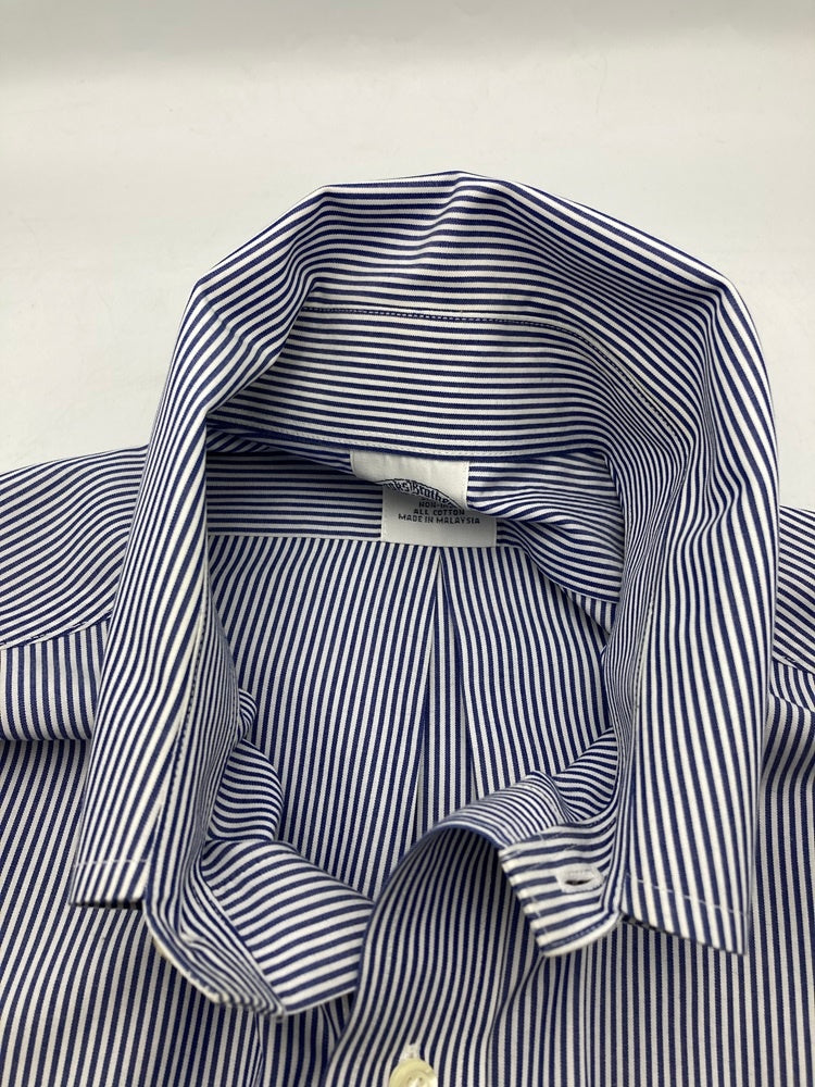 Brooks Brothers 346 ブルックスブラザーズ ボタンダウン ストライプ 長袖シャツ スリムフィット サイズ16 中古 D4