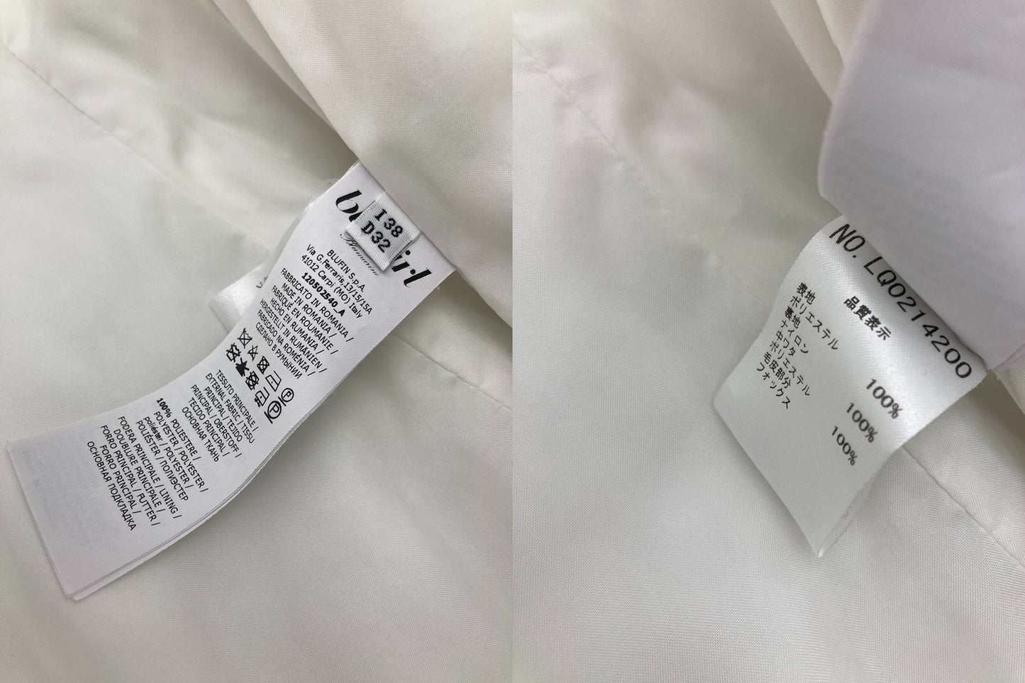 Blugirl Blumarine ブルーガール ブルマリン フォックスファー 中綿ジャケット LQ0214200 サイズ IT38 中古 D4