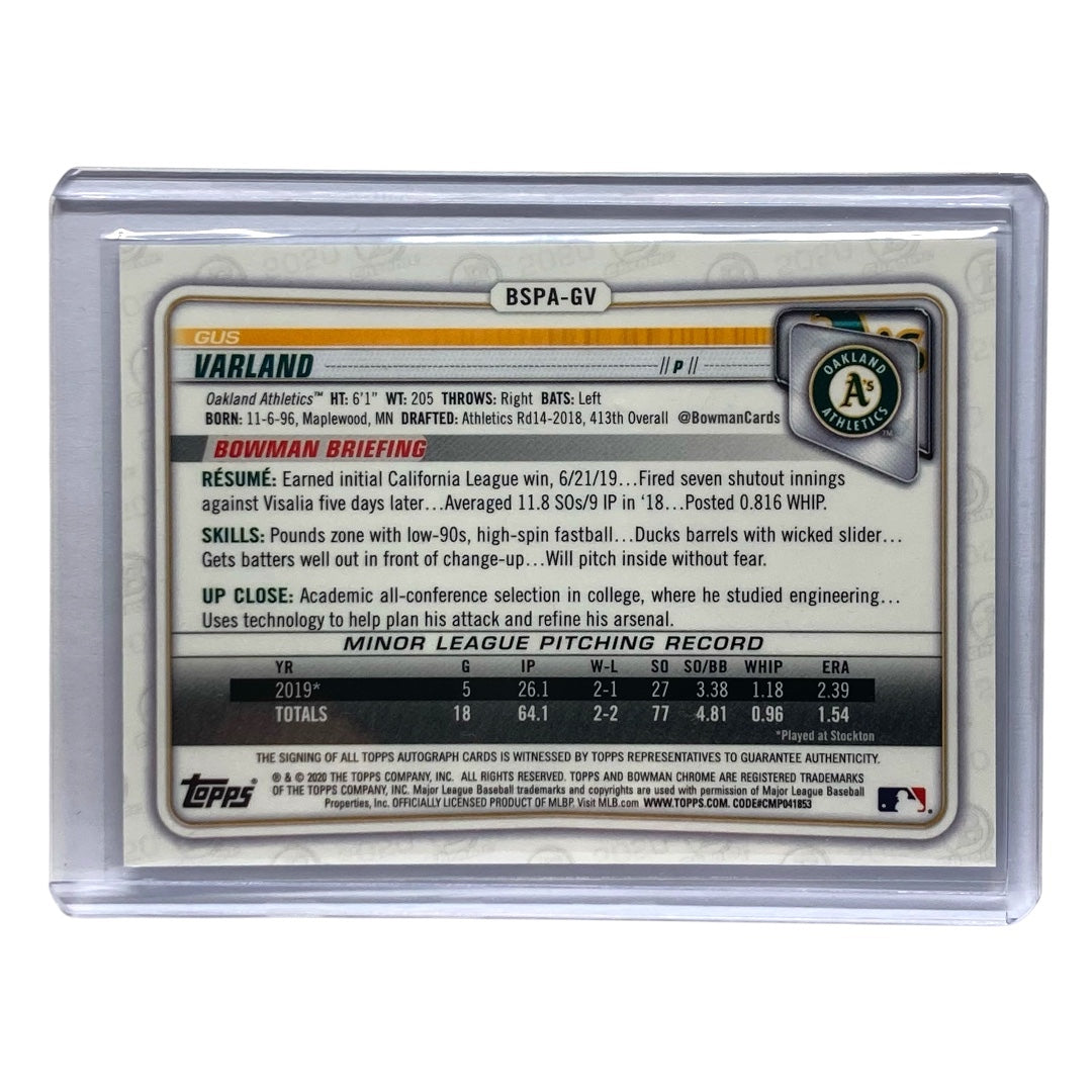 TOPPS MLBカード BOWMAN CHROME GUS VARLAND ATHLETICS #BSPA-GV 中古 IT2