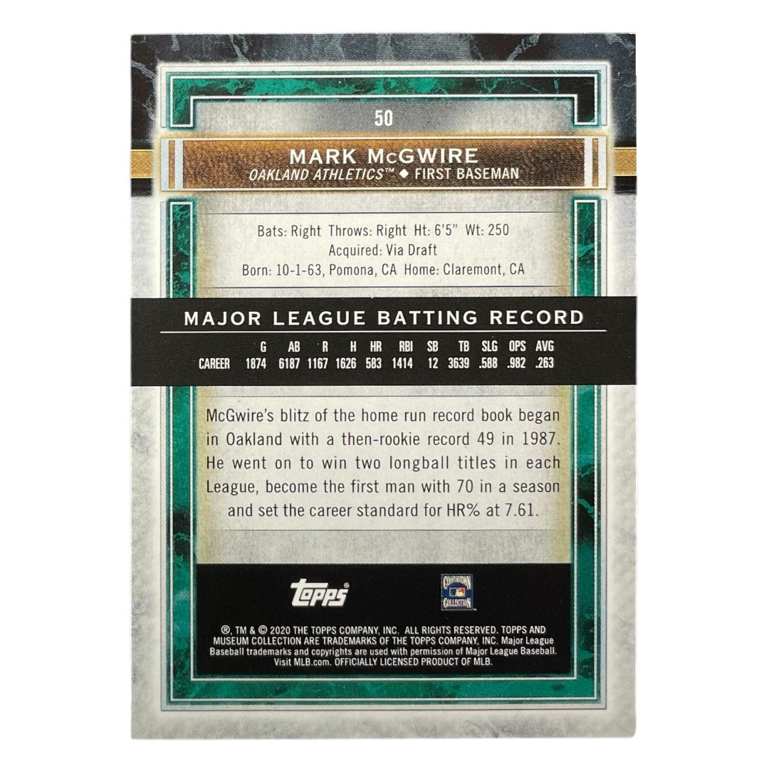 TOPPS MLBカード MUSEUM COLLECTION MARK MCGWIRE OAKLAND ATHLETICS /150 #50 中古 IT2