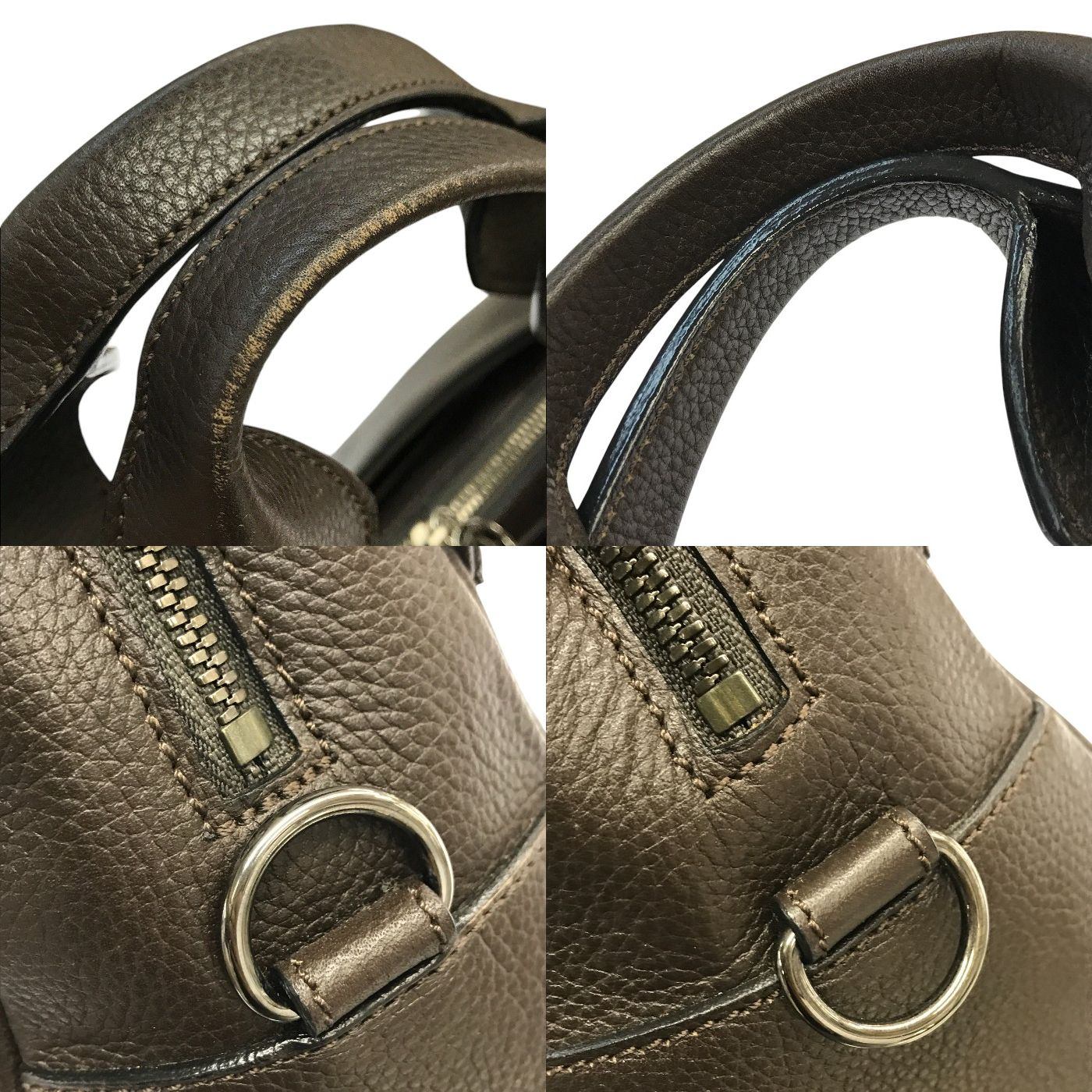 CARTIER カルティエ マルチェロ ドゥ ハンドバッグ レディース レザー 2way ショルダーバッグ パンチングロゴ ダークブラウン 中古 T1