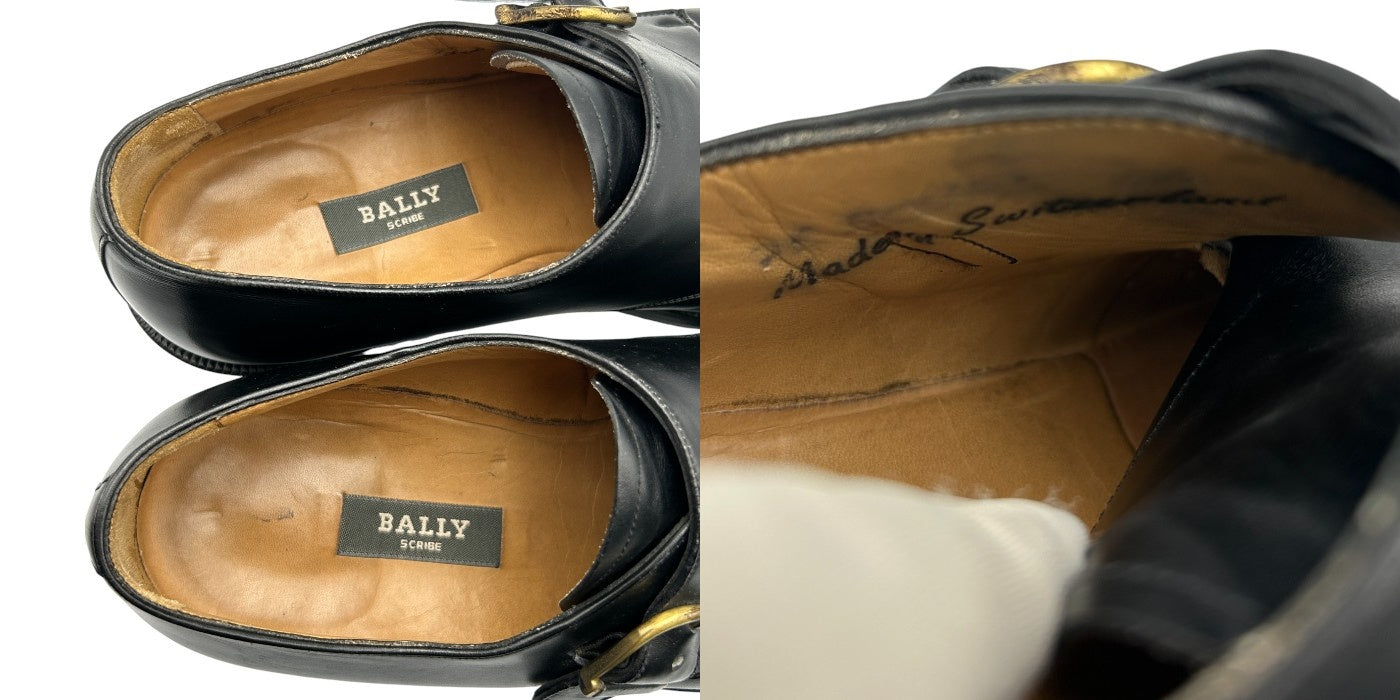 BALLY バリー シングルモンク レザー シューズ 約25.5cm 本革 靴 メンズ ビジネス 中古 W4