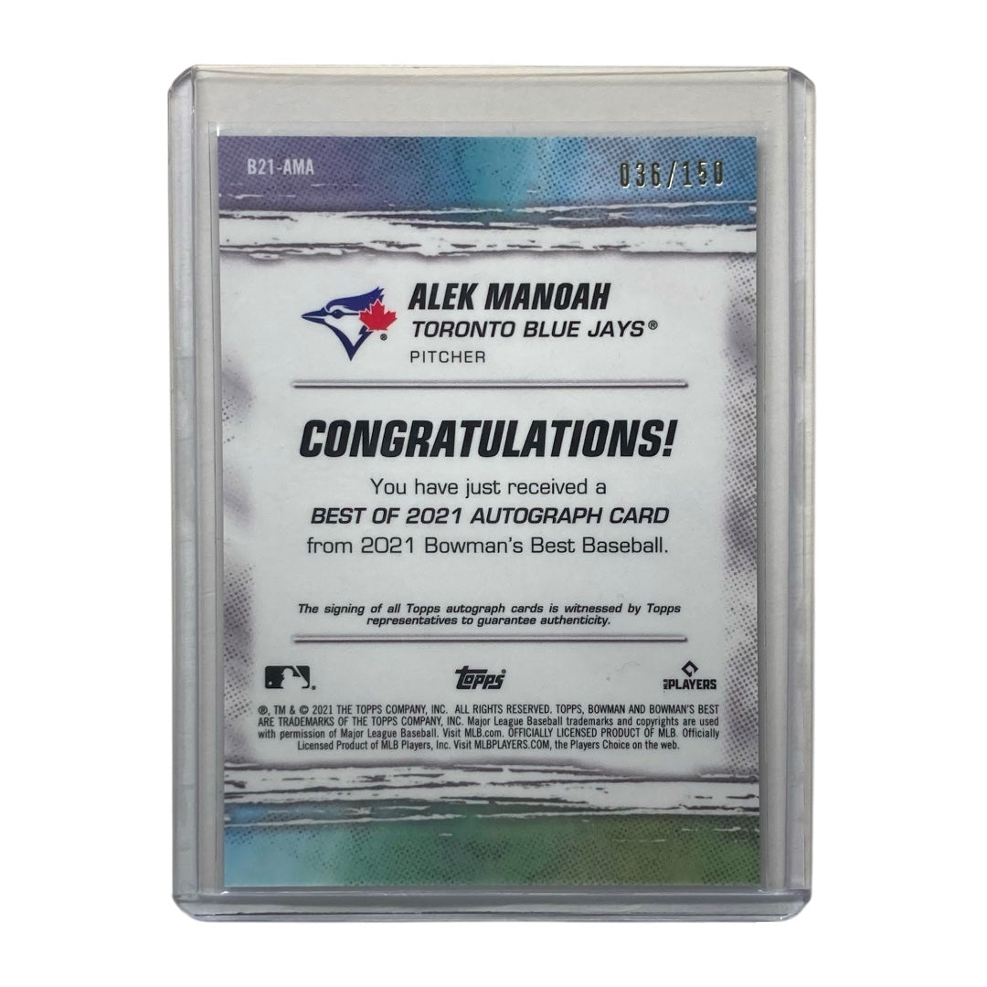 TOPPS MLBカード BOWMAN'S BEST ALEK MANOAH BLUE JAYS 036/150 #B21-AMA 中古 IT2