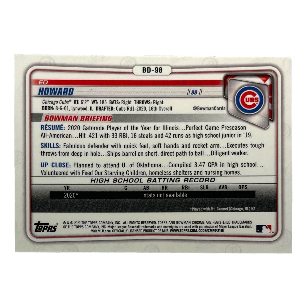 TOPPS MLBカード BOWMAN CHROME 1ST ED HOWARD CHICAGO CUBS #BD-98 中古 IT2