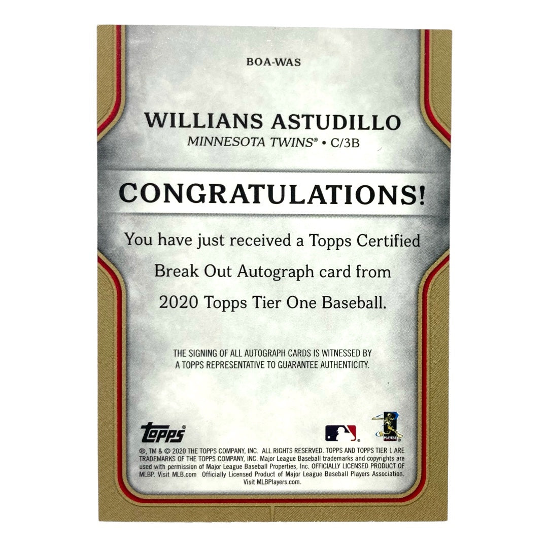 TOPPS MLBカード TIER ONE WILLIANS ASTUDILLO TWINS 062/299 #BOA-WAS 中古 IT2