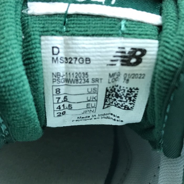 New Balance ニューバランス スニーカー メンズ ローカット ナイロン/スウェード レトロ ランニング グリーン 26cm MS327GB 中古 T1