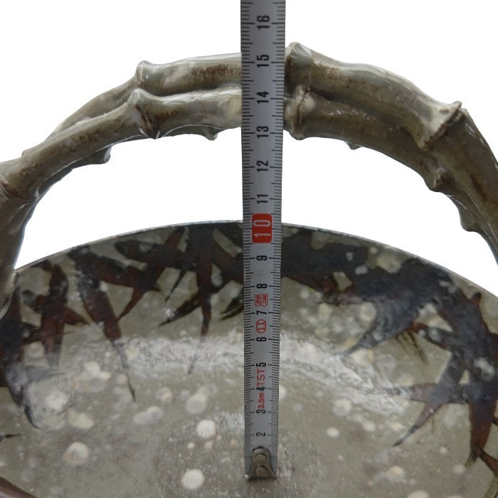 【未使用品】 京焼 清水焼 平安 翆浩造 乾山写 雪笹 手鉢 中古 H4
