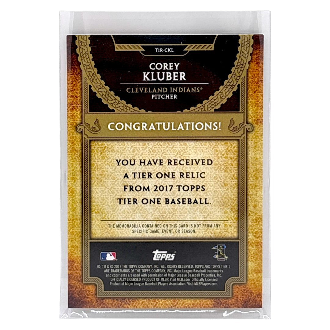 TOPPS MLBカード TIER ONE COREY KLUBER CLEVELAND INDIANS /331 #T1R-CKL 中古 IT1