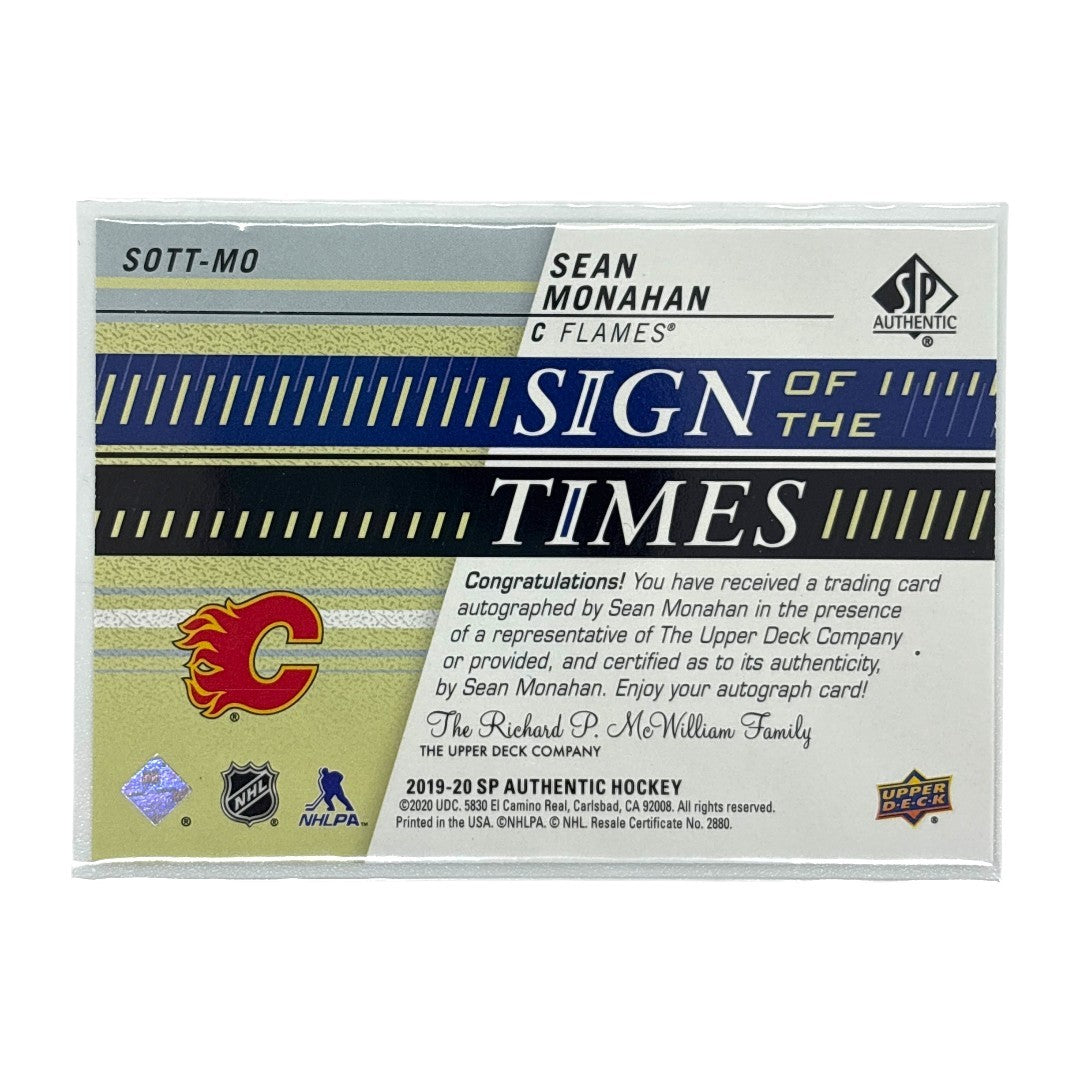 UPPER DECK NHLカード SP AUTHENTIC SEAN MONAHAN FLAMES #SOTT-MO 中古 IT1