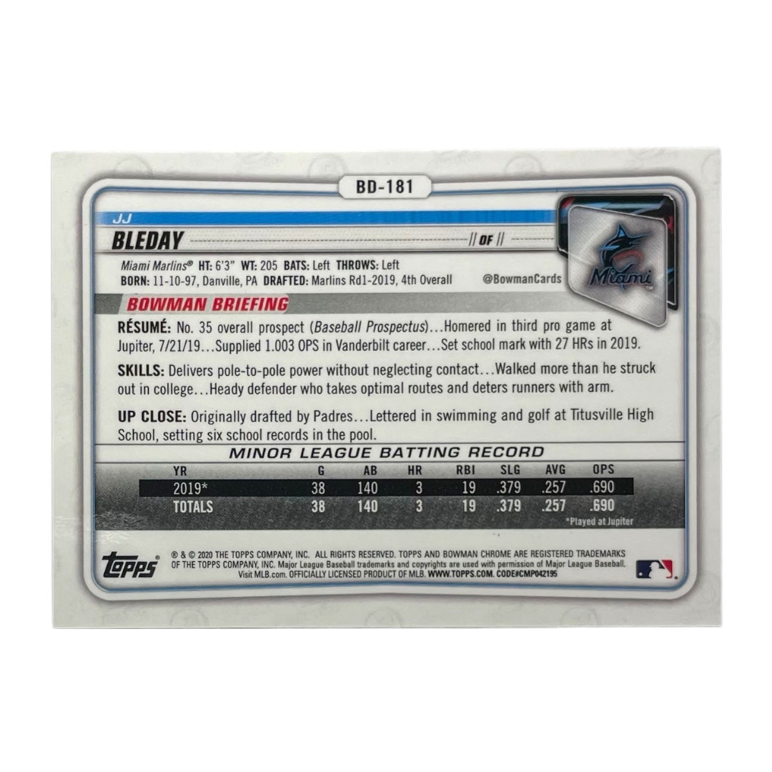 TOPPS MLBカード BOWMAN CHROME JJ BLEDAY MIAMI MARLINS /25 #BD-181 中古 IT2