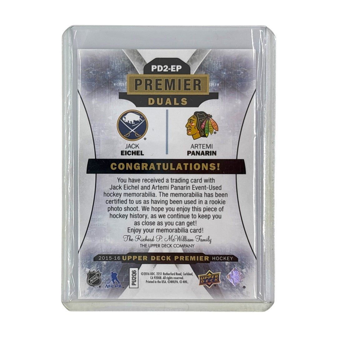 UPPER DECK NHLカード PREMIER JACK EICHEL SABRES ARTEMI PANARIN BLACKHAWKS 040/149 #PD2-EP 中古 IT1