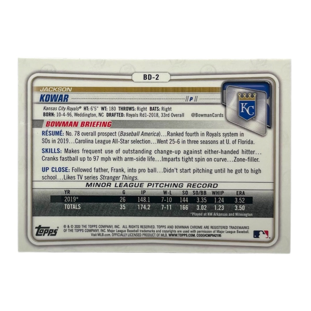 TOPPS MLBカード BOWMAN CHROME JACKSON KOWAR KANSAS CITY ROYALS #BD-2 中古 IT2