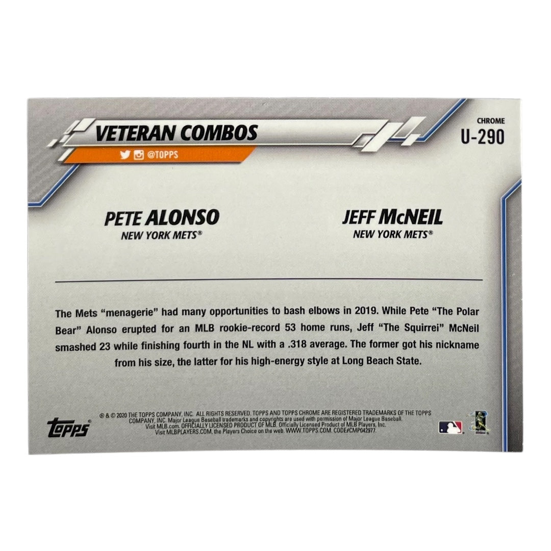 TOPPS MLBカード CHROME PETE ALONSO JEFF MCNEIL NEW YORK METS #U-290 中古 IT2