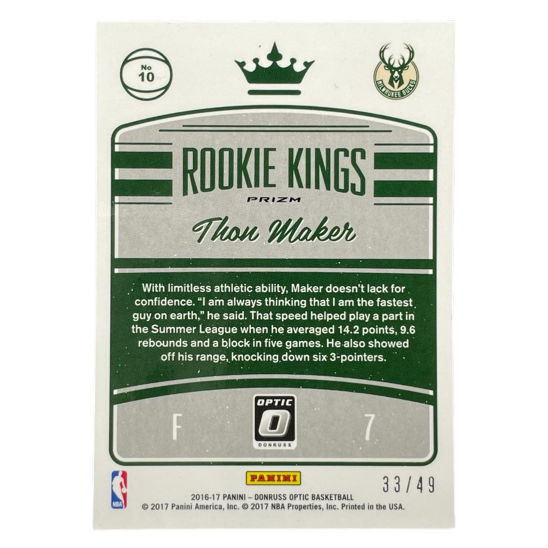 PANINI NBAカード DONRUSS OPTIC PRIZM THON MAKER BUCKS /49 #10 中古 IT2