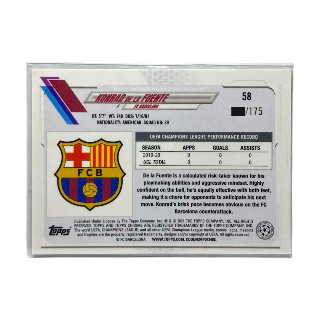 TOPPS サッカーカード CHROME KONRAD DE LA FUENTE BARCELONA /175 #58 中古 IT2