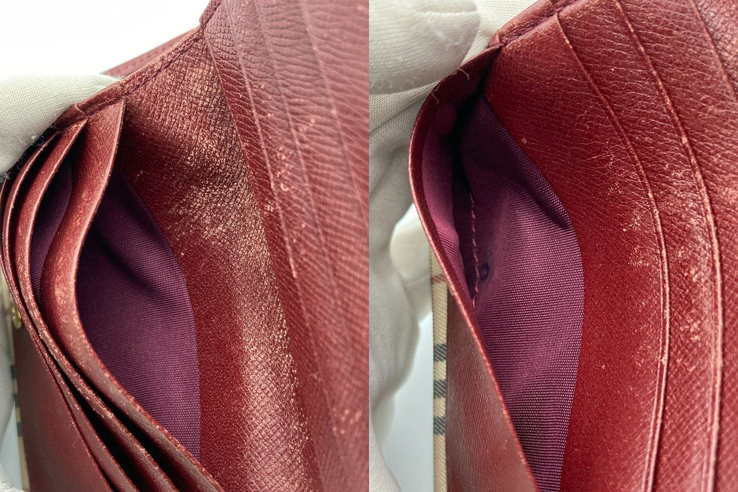 BURBERRY バーバリー チェック柄 Wホック 2つ折り財布 中古 D4