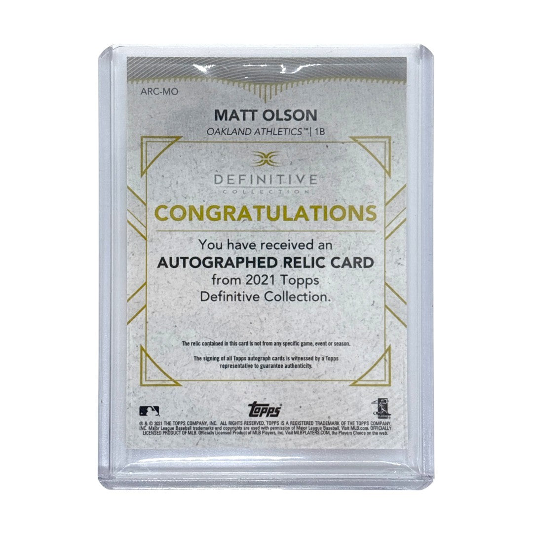 TOPPS MLBカード DEFINITIVE COLLECTION MATT OLSON OAKLAND ATHLETICS 02/25 #ARC-MO 中古 IT1