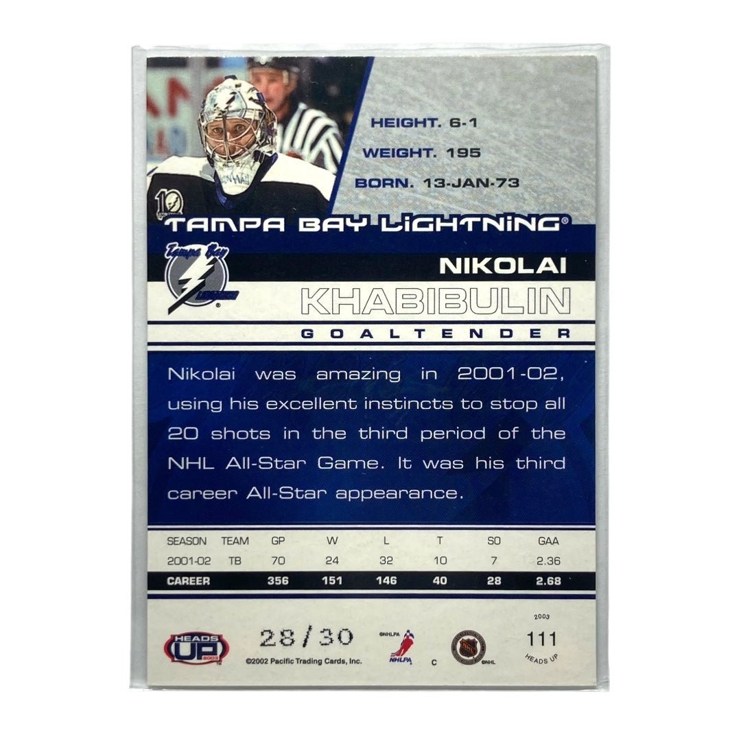 PACIFIC NHLカード HEADS UP NIKOLAI KHABIBULIN LIGHTNING 28/30 #111 中古 IT2