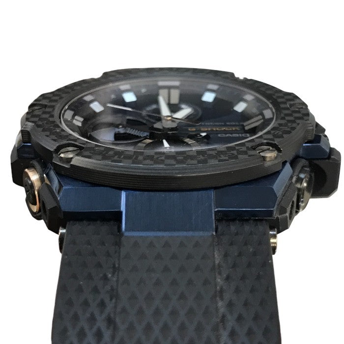 CASIO G-SHOCK カシオ 腕時計 メンズ タフソーラー G-STEEL メタルパーツ クロノグラフ モバイルリンク マットカラー グレー/ブルー GST-B100XB-2AJF 中古 T1