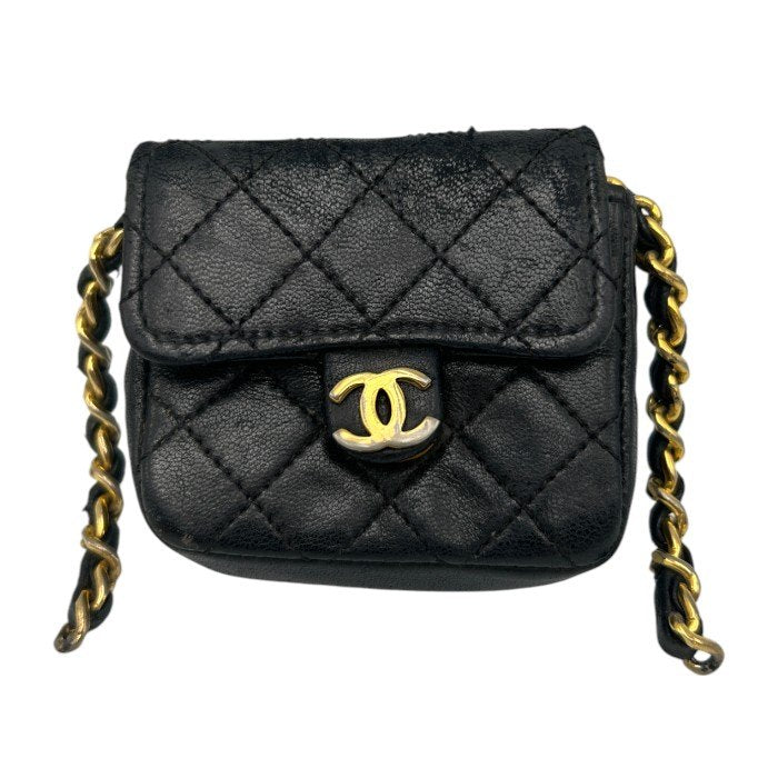 CHANEL シャネル マトラッセ マイクロミニ チェーン ショルダーバッグ ブランド 鞄 ミニ レディース レザー 中古 W4