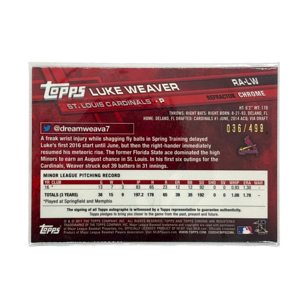TOPPS MLBカード CHROME LUKE WEAVER ST. LOUIS CARDINALS 036/499 #RA-LW 中古 IT1