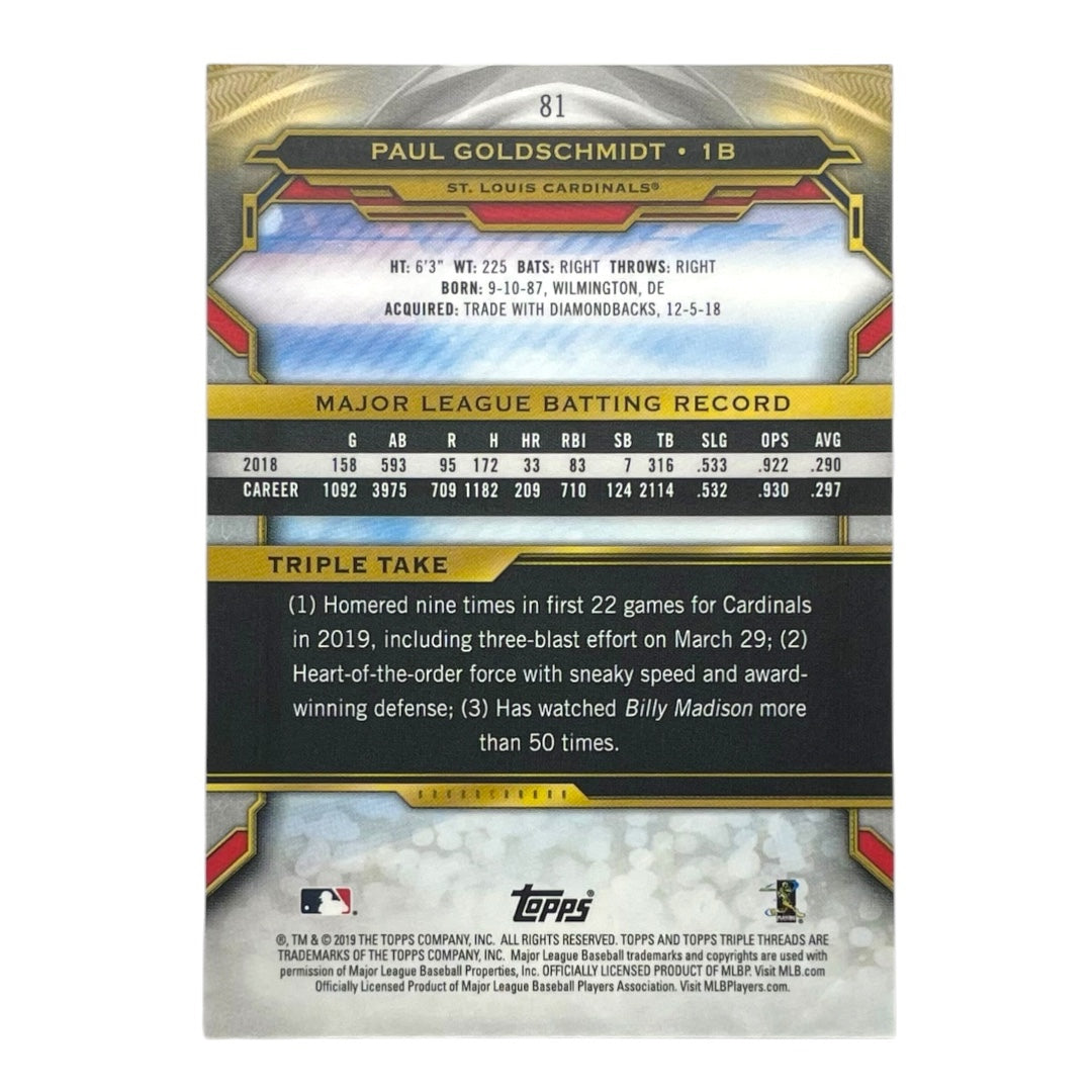 TOPPS MLBカード TRIPLE THREADS PAUL GOLDSCHMIDT ST. LOUIS CARDINALS /199 #81 中古 IT2