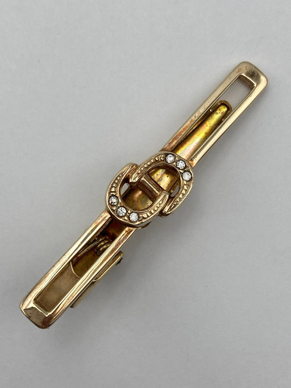 Christian Dior MONSIEUR クリスチャンディオール ロゴ ラインストーン ネクタイピン 中古 D4