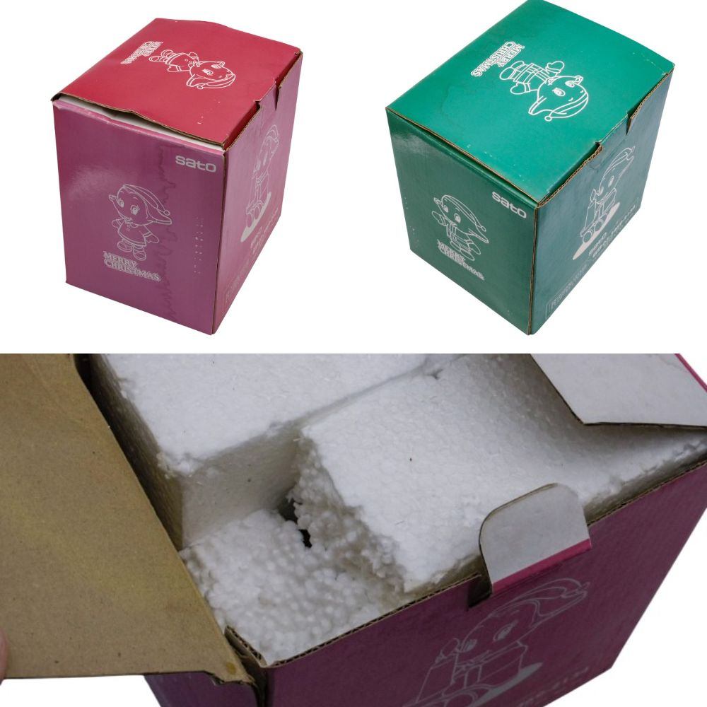 株式会社ニットー サトちゃん サトコちゃん キャンドルスタンド 2体セット クリスマス サンタ服 佐藤製薬 sato 中古 a1