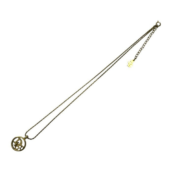 Christian Dior クリスチャンディオール ネックレス レディース 40cm ロゴ ヴィンテージ ペンダント ゴールドカラー 中古 T1