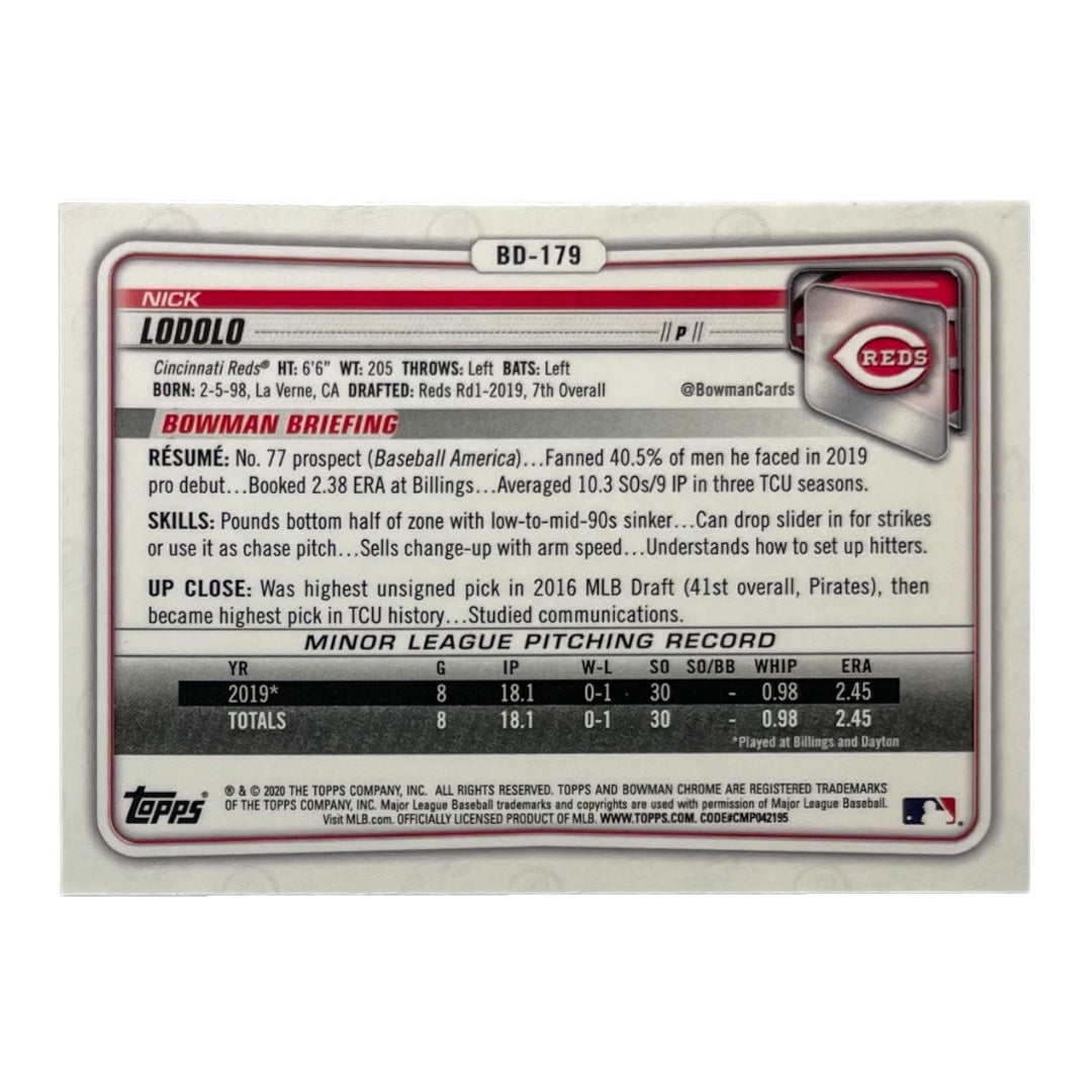 TOPPS MLBカード BOWMAN CHROME NICK LODOLO CINCINNATI REDS #BD-179 中古 IT2