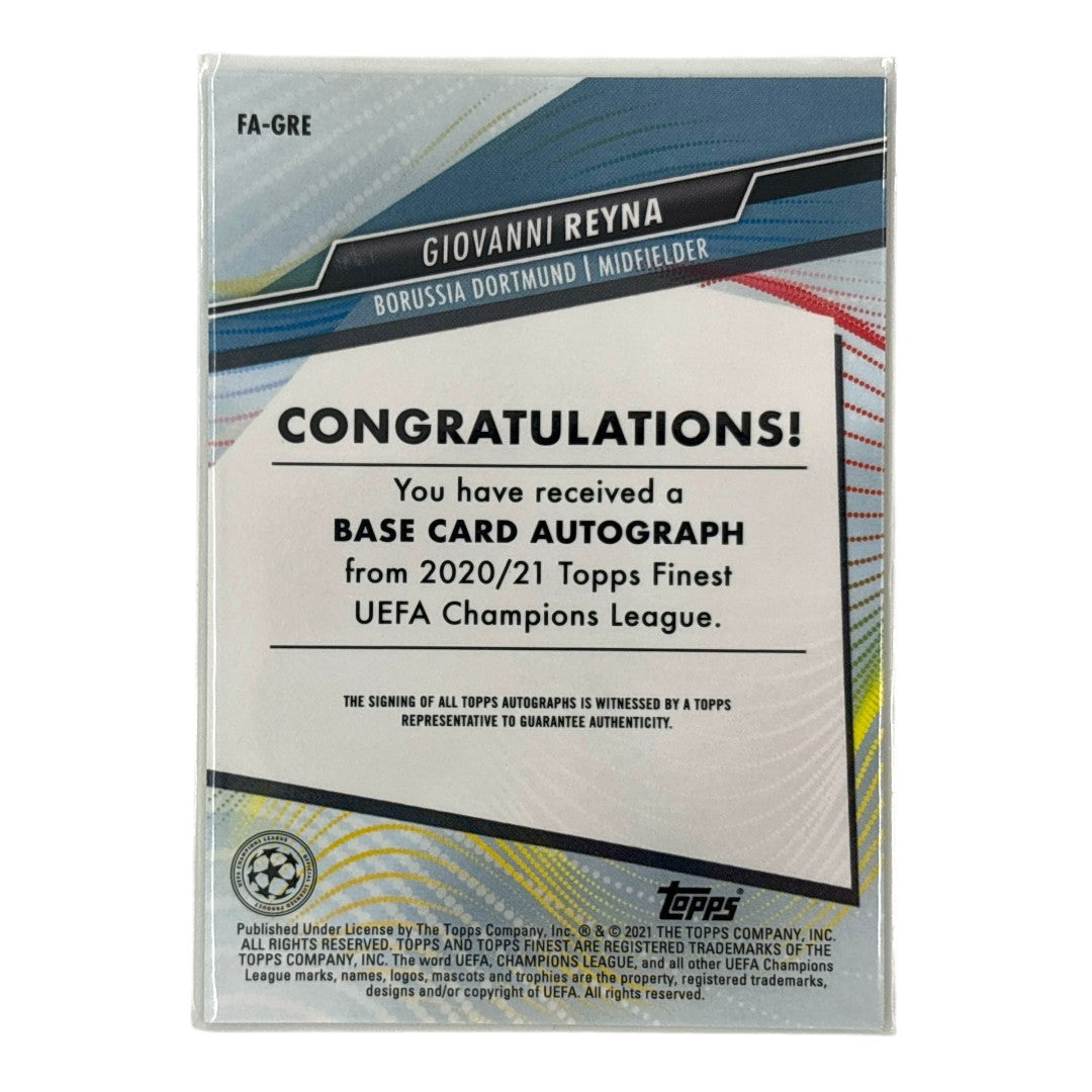 TOPPS サッカーカード FINEST GIOVANNI REYNA BORUSSIA DORTMUND #FA-GRE 中古 IT1