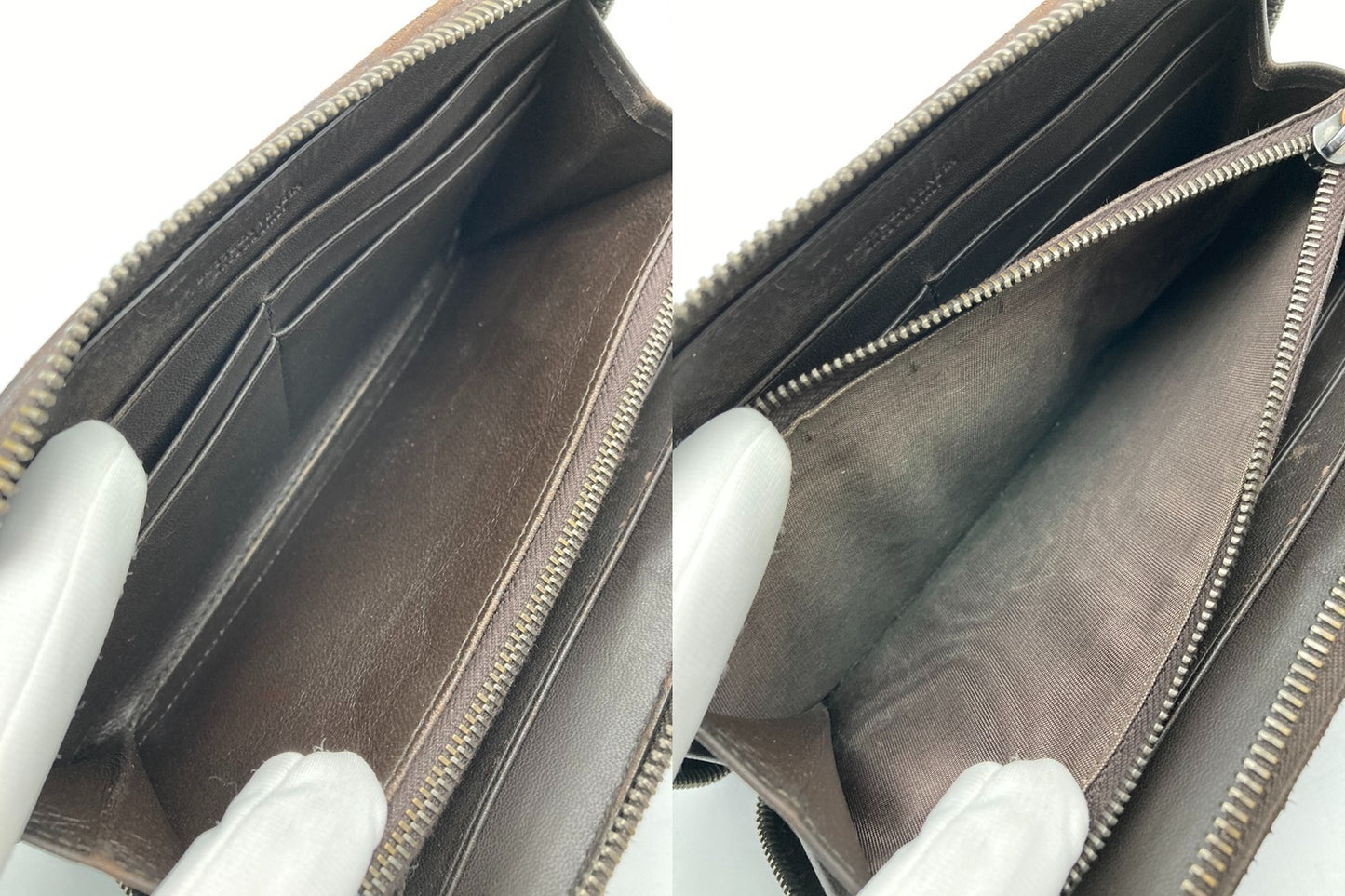 BOTTEGA VENETA ボッテガヴェネタ イントレチャート ラウンドファスナー長財布 中古 D4