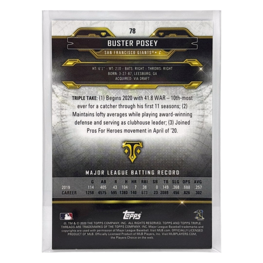 TOPPS MLBカード TRIPLE THREADS BUSTER POSEY SAN FRANCISCO GIANTS /299 #78 中古 IT1