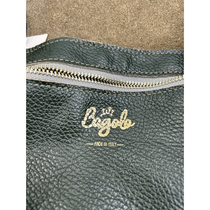 Bagolo バゴロ トートバッグ レディース ピンバッジ レザー カーキグリーン 鞄 本革 通勤 かわいい 中古 W1