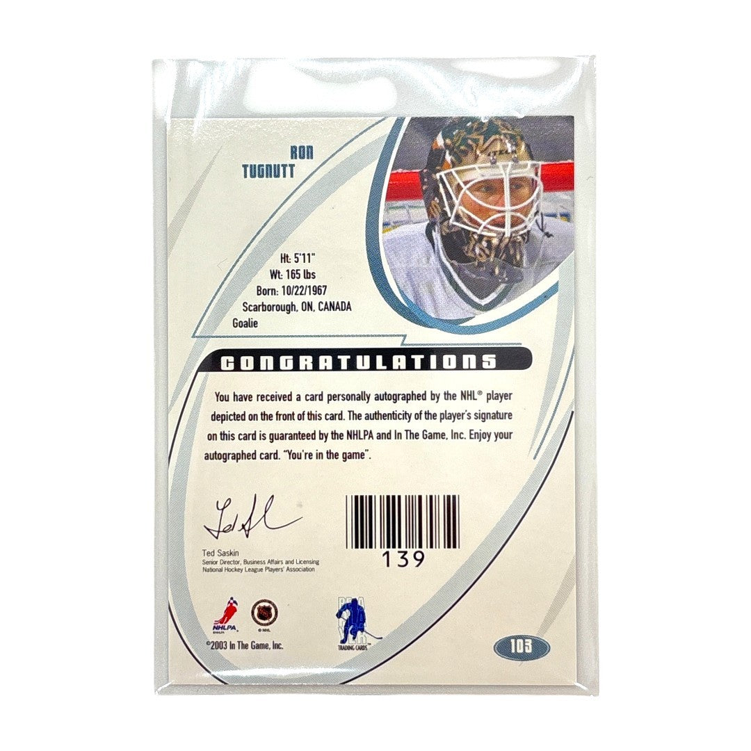 In The Game NHLカード 2002-03 SIGNATURE BE A PLAYER RON TUGNUTT DALLAS STARS #103 中古 IT1