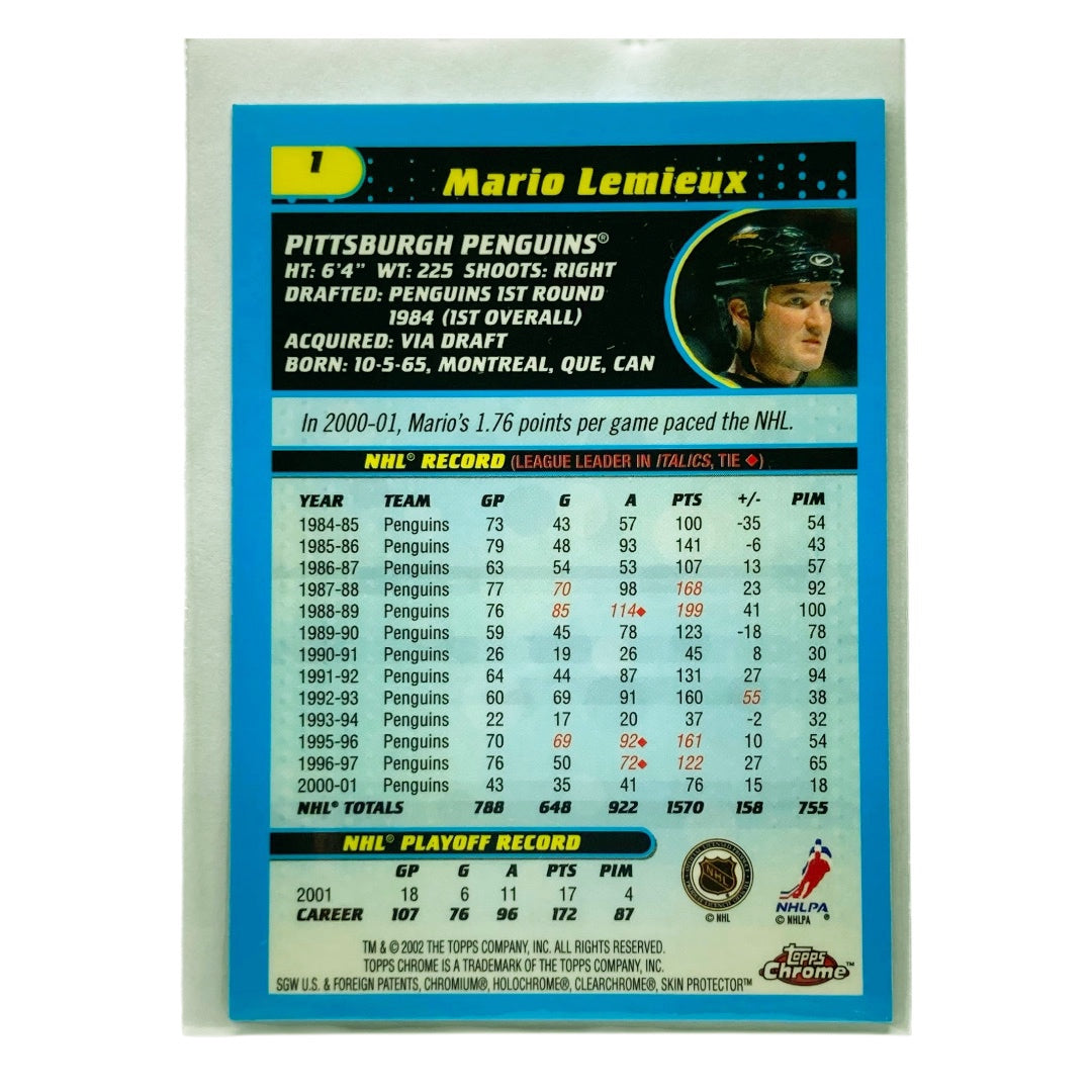 TOPPS NHLカード CHROME MARIO LEMIEUX PENGUINS #1 中古 IT2