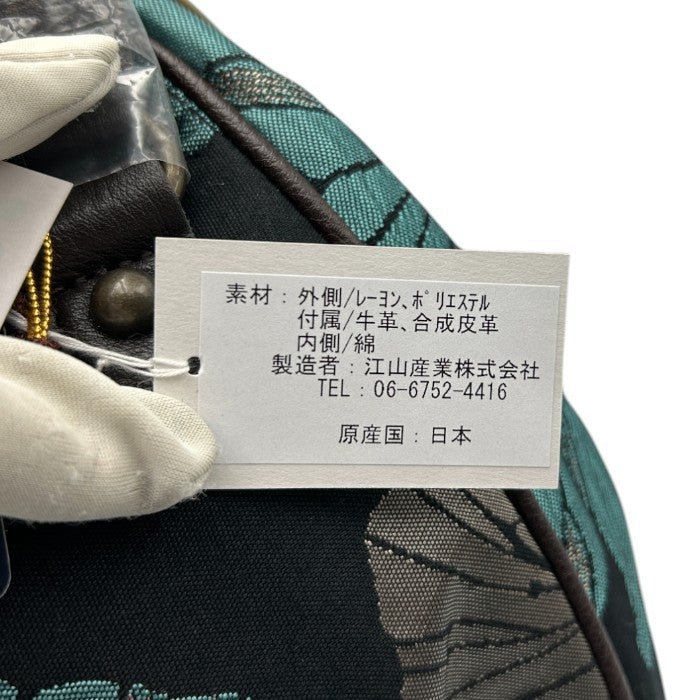 未使用品 SOAR SOLE ソアソウル ゴブラン織り ガマ口 バッグ 花柄 ブルー 鞄 トート レディース 日本製 牛革 中古 W4